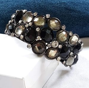 Vintage Rhinestone Bangle Cuff Bracelet